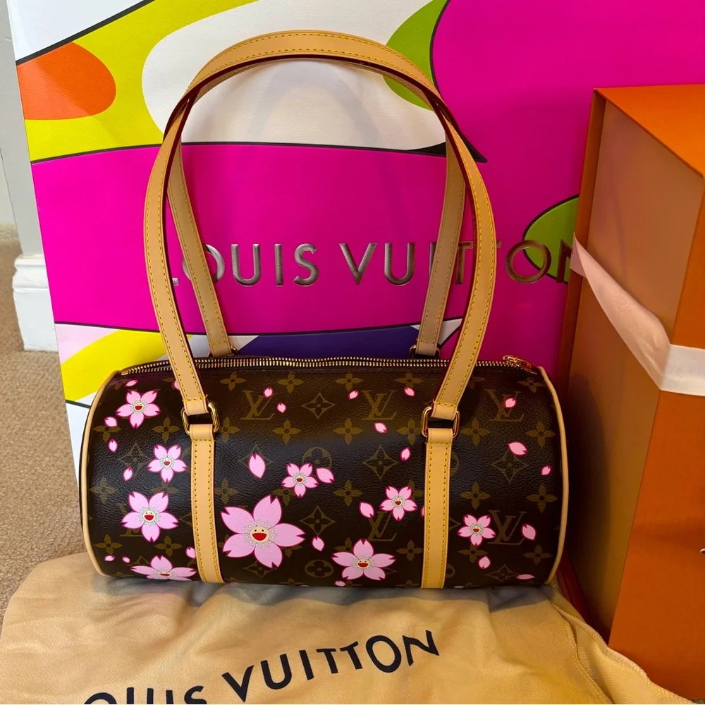 ** SOLD** Louis Vuitton x Murakami 2025 Cherry Blossom Monogram Papillon Handbag - Picture 6 of 13